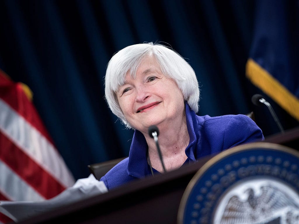 Former Federal Reserve Chair Janet Yellen.