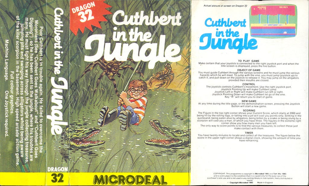 Cuthbert in the Jungle cassette inlay