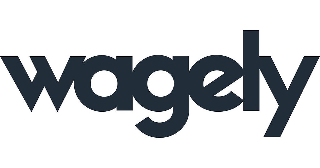 Wagely’s logo. The text ‘wagely’ in condensed, thick black text against a white background.