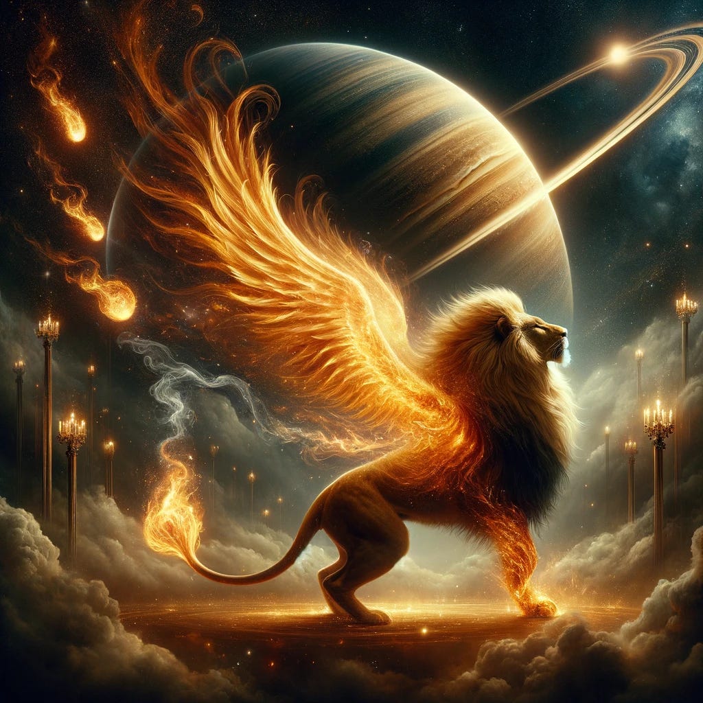 Experience the Enchantment of Digital Art: A Lion-to-Phoenix Transformation NFT. This visually striking NFT artwork captures the mesmerizing transformation from a majestic golden lion into a fiery phoenix, set against a mystical night sky aglow with cosmic lights.