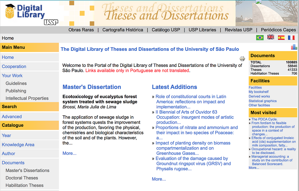 Portal of the Digital Library of Theses and Dissertations