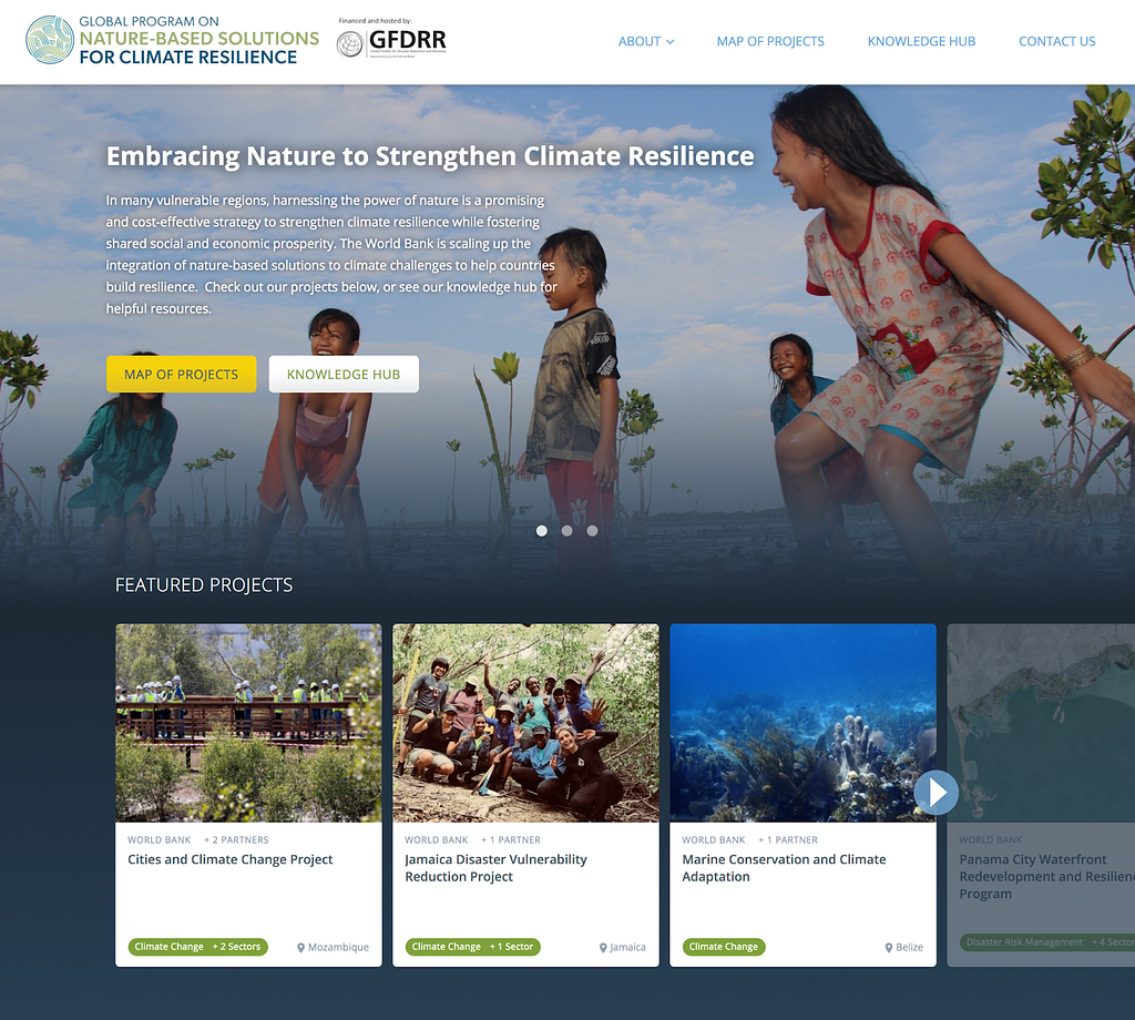 World Bank — Nature Based Solutions — Homepage