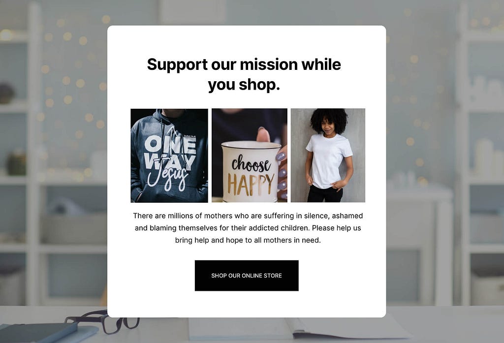 Raise money for ministry through online store