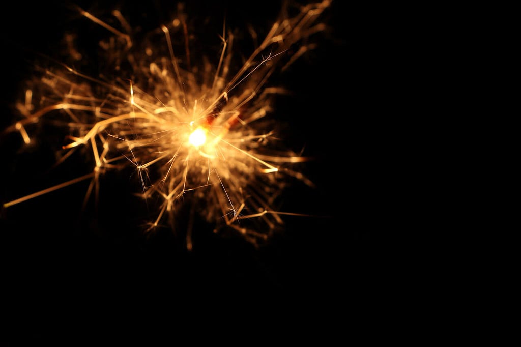 Sparks against a dark background
