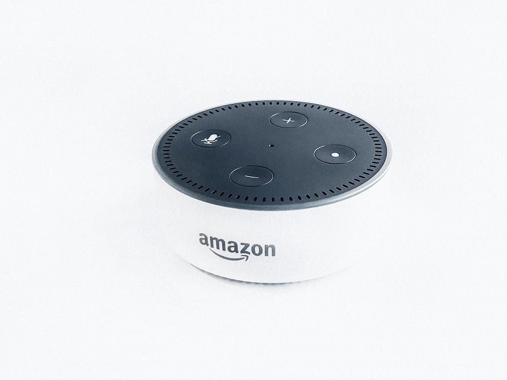 a white amazon echo dot