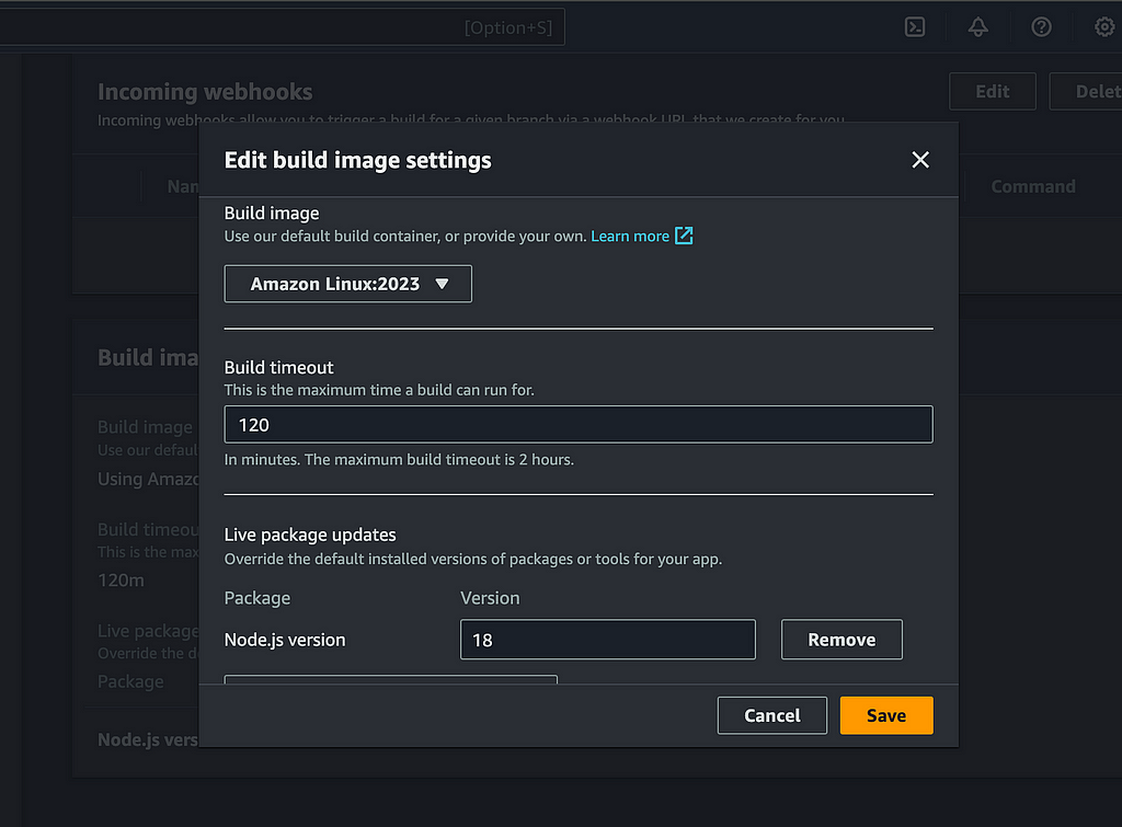 Edit Build  image Setting | How to host Next.js App in AWS-Amplify