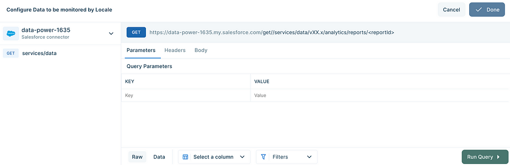 Connecting Salesforce reports through API on Locale