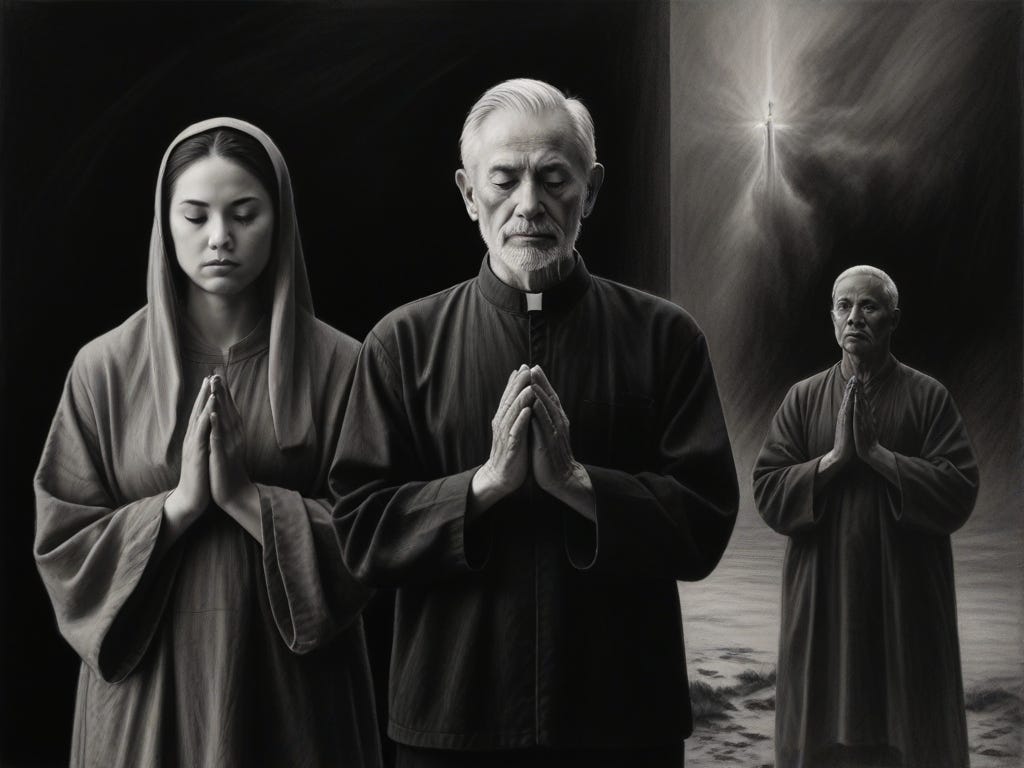 3 people praying