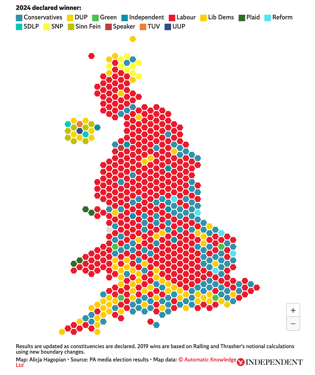The Independent’s UK election map