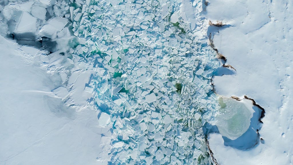 Melting ice on Lake Michigan