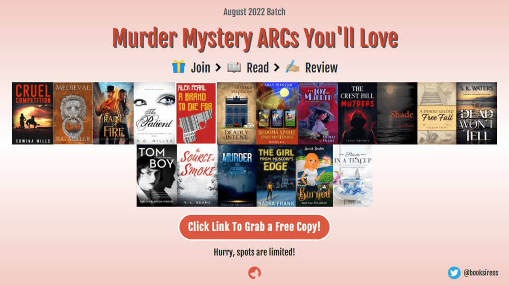 BookSirens Aug 2022 ARCs Banner — Murder Mystery