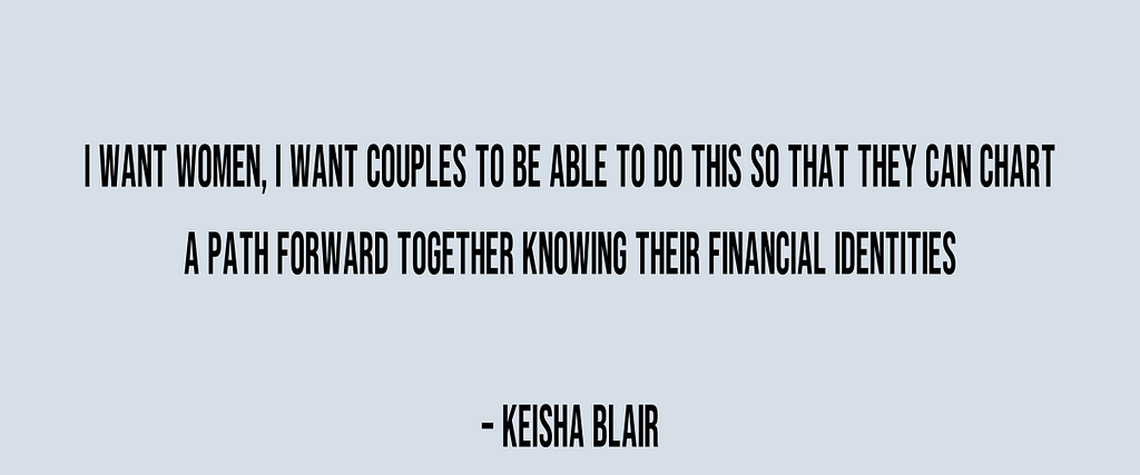 What Keisha Blair advises