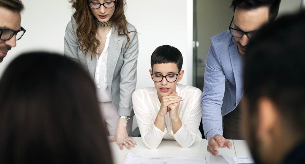 HR manager leading discussion at office