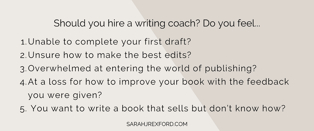 Should you hire a writing coach — graphic list