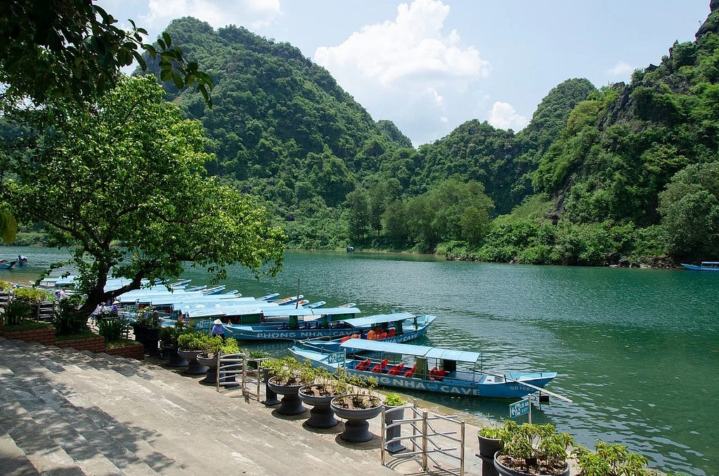 Boat trip along the Son River into Phong Nha Cave in the Phong Nha