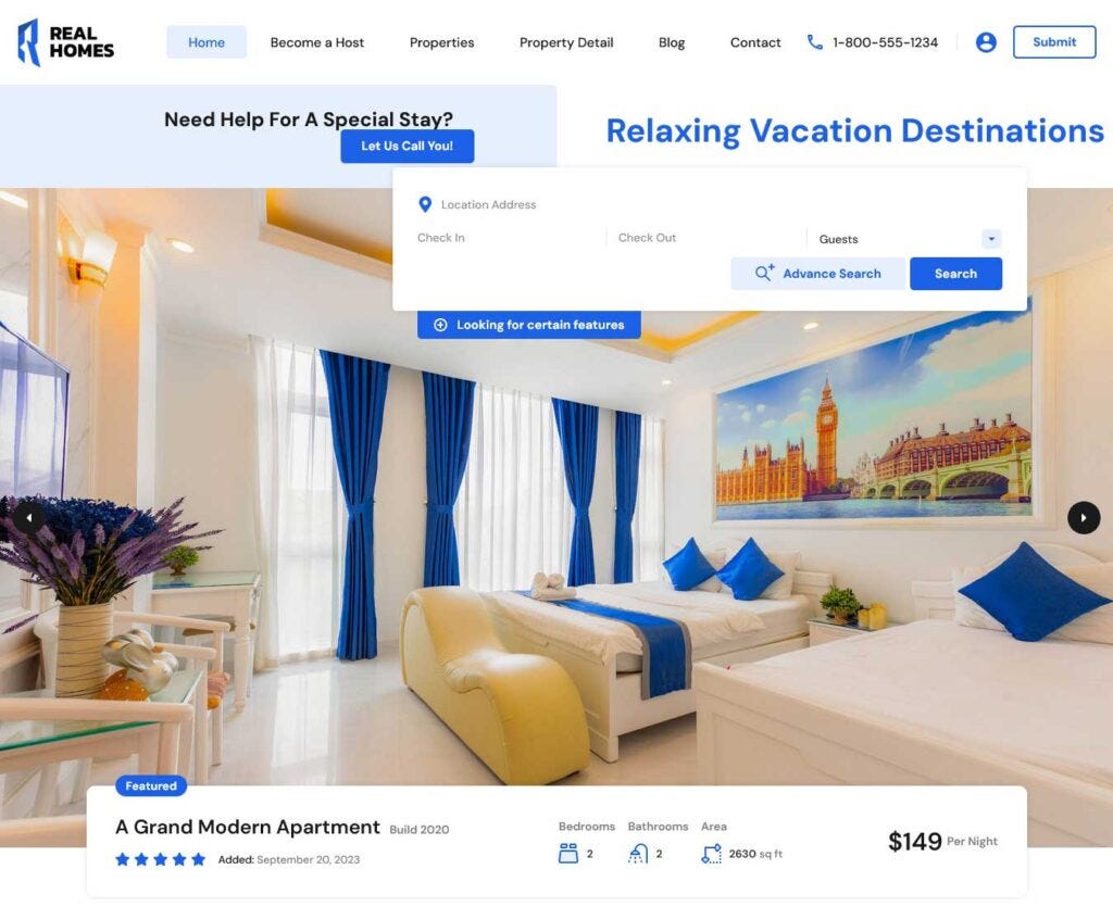 Vacation Rental WordPress Theme