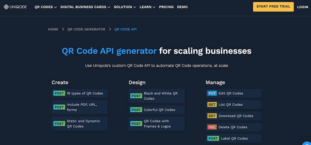 Uniqode QR Code API