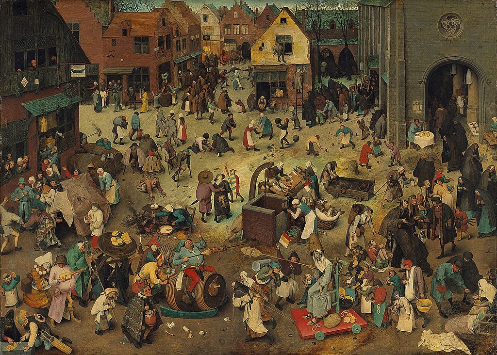 Obra O Combate entre o Carnaval e a Quaresma (1559), de Pieter Bruegel, na capa da 11ª edição de O Cotidiano e a História.