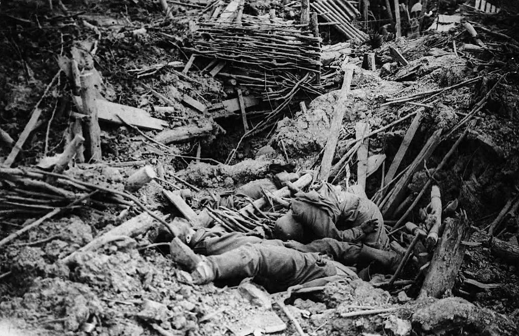 The explosions that began the WWI Battle of Messines left some 10,000 Germans dead.