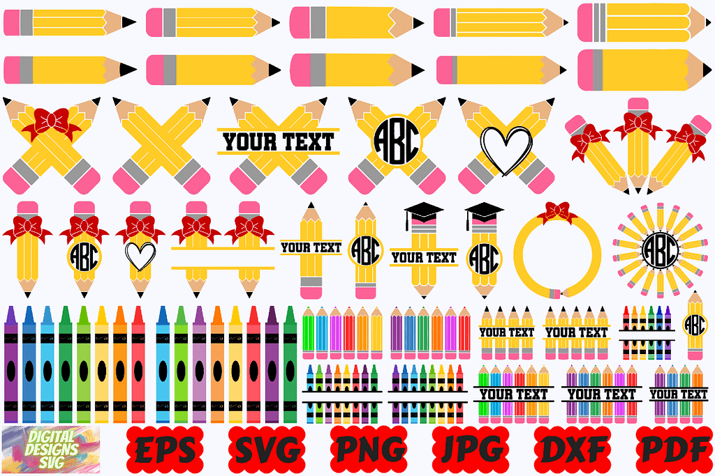 Pencil SVG | Crayon SVG | School Pencil Graphic Crafts