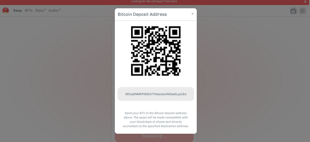 pTokens dApp — Generate deposit address