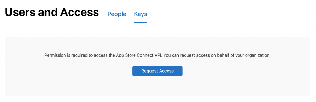 Requesting access to the App Store Connect API