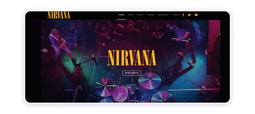 Nirvana website example