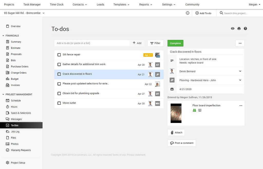 CoConstruct construction scheduling tool