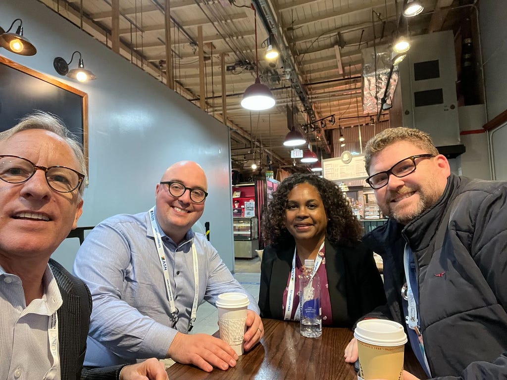 From left to right: David Moller, Variant Bio’s Chief Scientific Officer, together with Konstantin Deutch and Yvette Latchman from Variant’s R&D team, and Prof. Andrew Mallett, an expert on kidney disease and leader of the first and largest renal genetics clinical service and program in Australia. Kidney Week 2023.