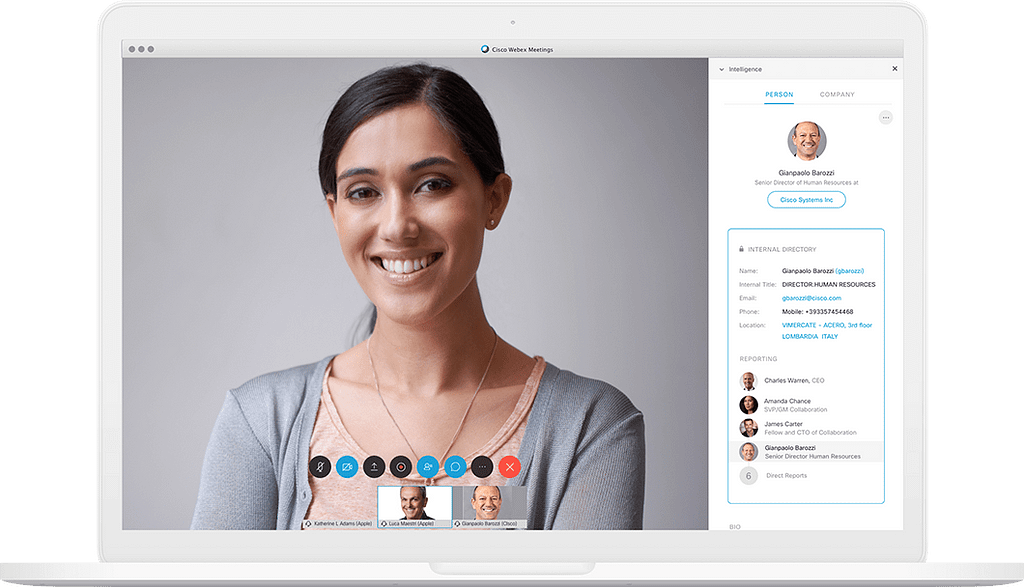 Cisco Webex Teams video meeting