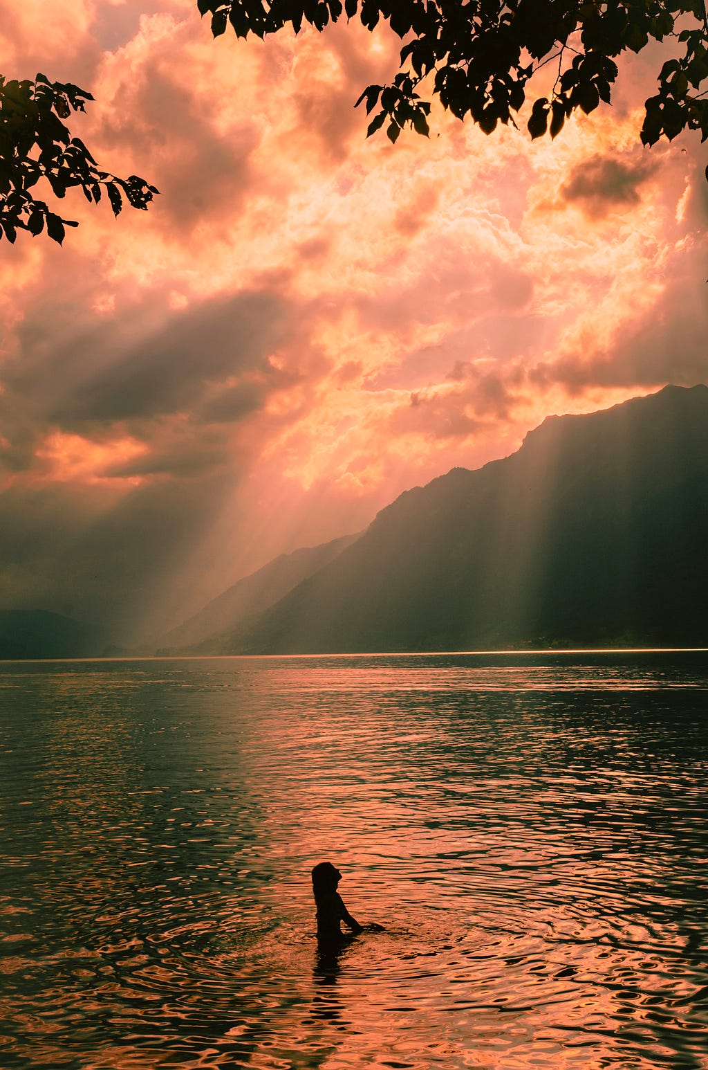 A woman in a lake