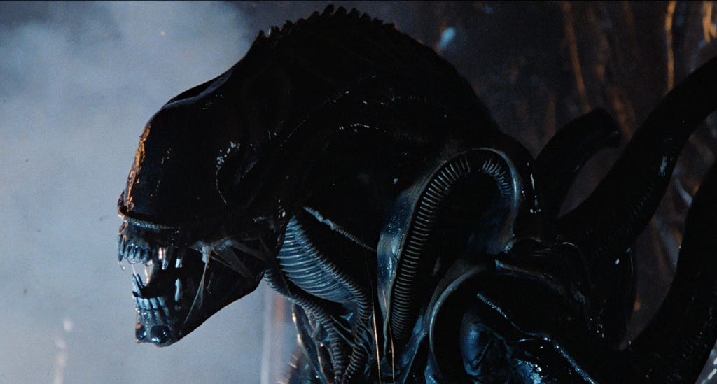 Screenshot of xenomorph from Alien (1979)