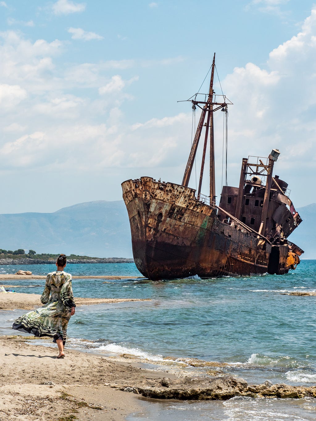 Ship wreck on shore