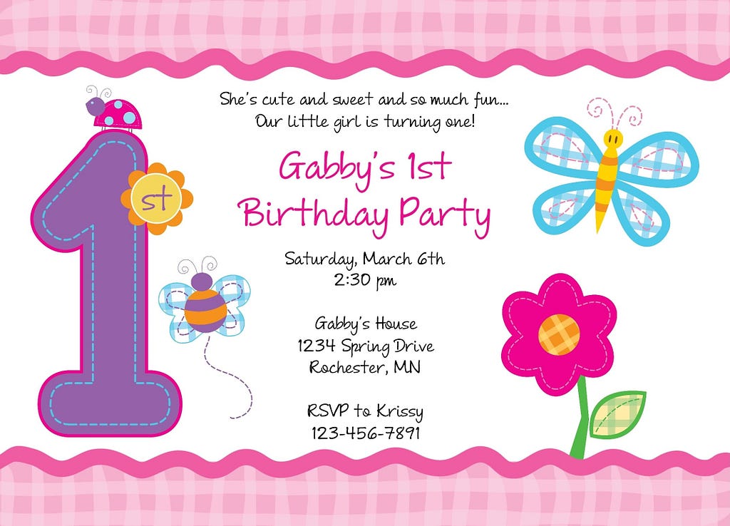 First Birthday Invitation Template