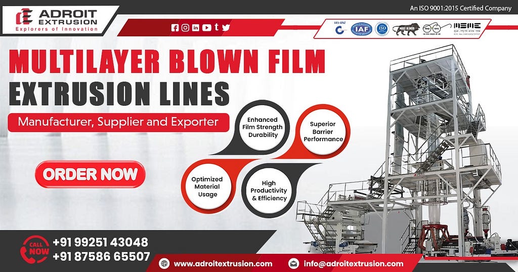 Manufacturer of Three Layer Blown Film Extrusion Line