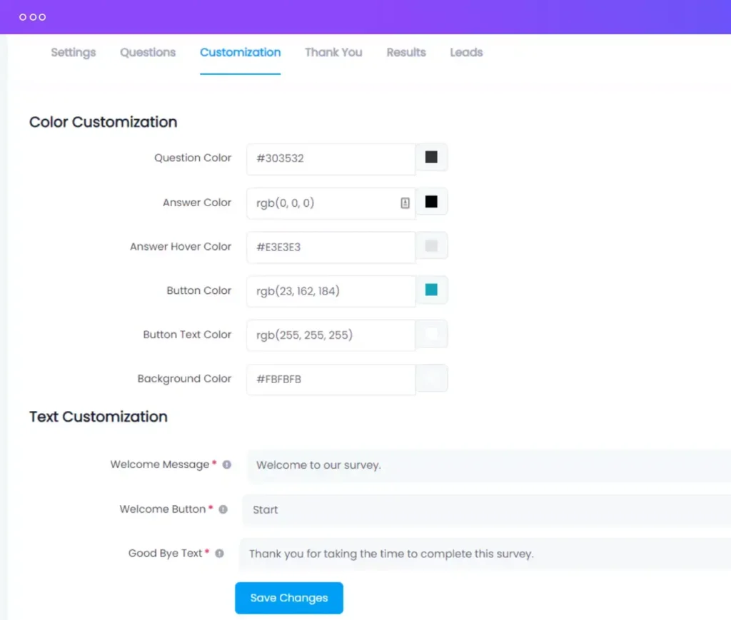 Customize Surveys