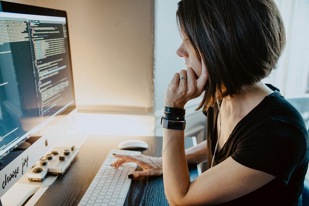 Person mentally tracing the flow of their program for debugging purposes