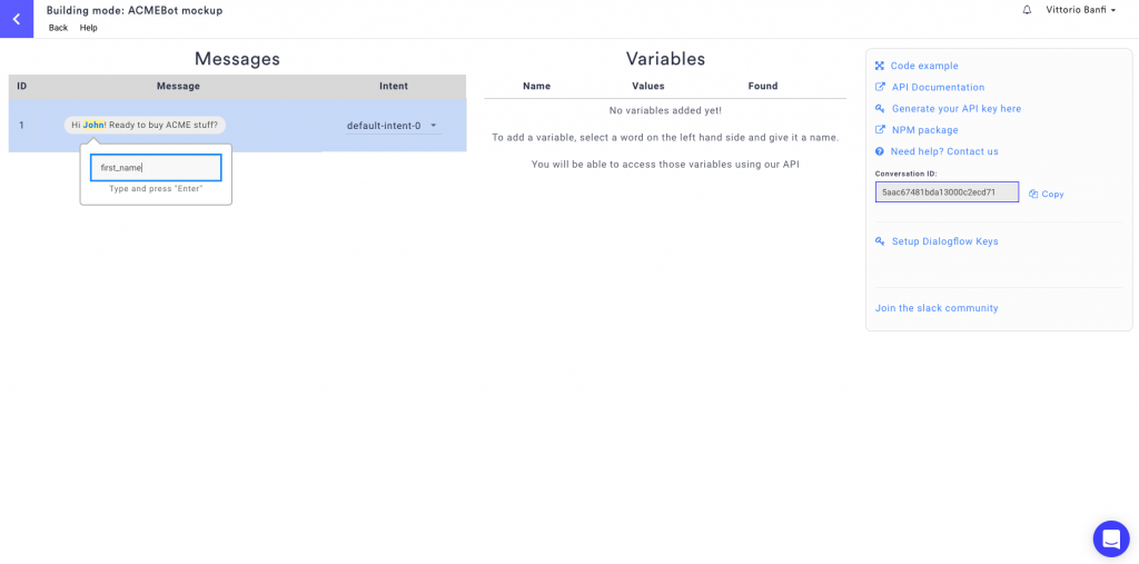 Dialogflow Integration