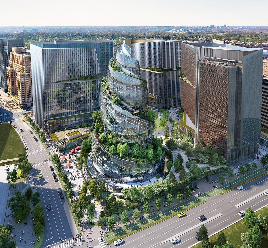 Concept for Amazon’s Helix HQ in Arlington (Virginia, United States)