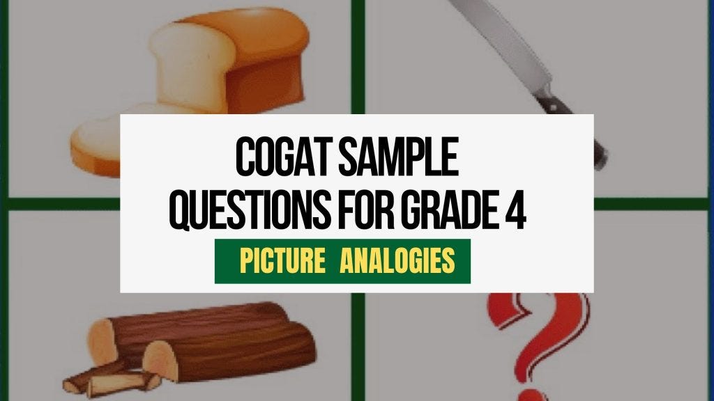 CogAT practice test for grade 4 — picture analogies