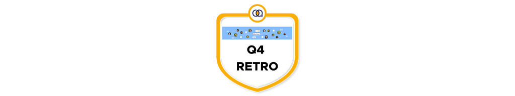 Disgital badge with gold-colored piping, the Participate logo, and the words “Q4 Retro”