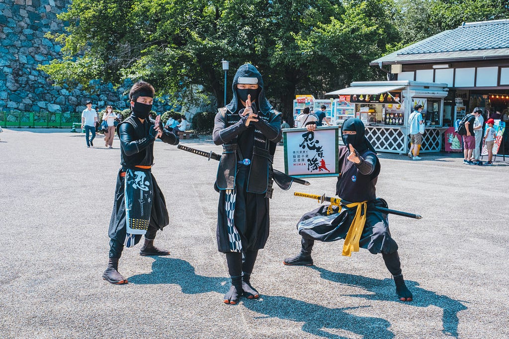 A ninja performance in Nagoya Castle.