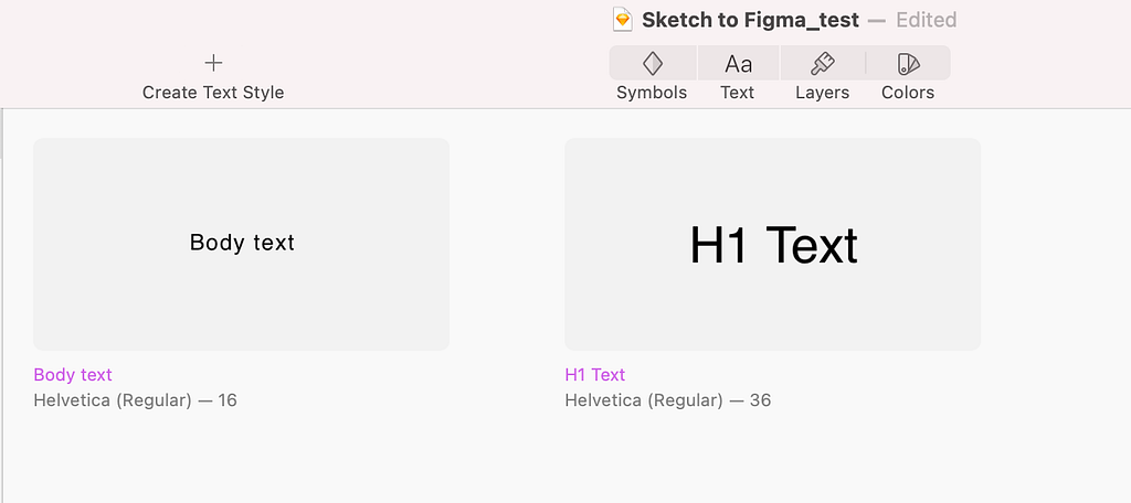 Text styles in Sketch