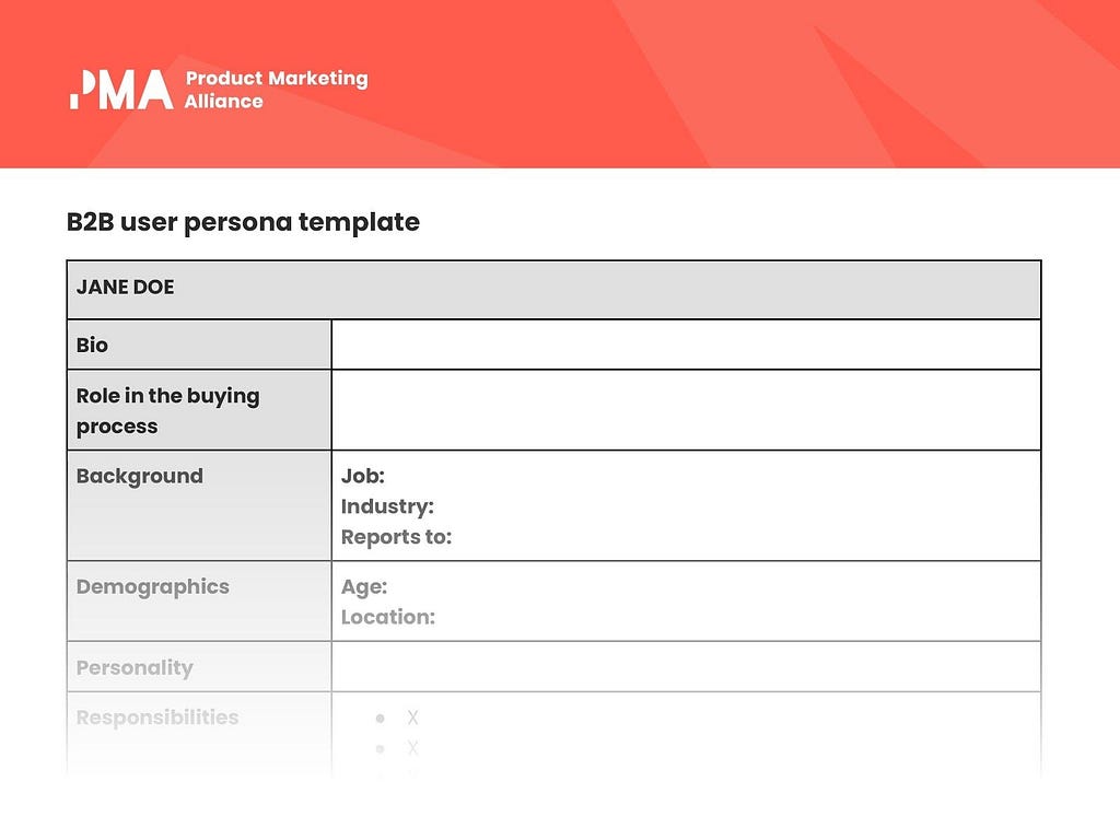 If you’re already a PMA member, we have a tried and tested user persona template included in our collection of templates and frameworks.