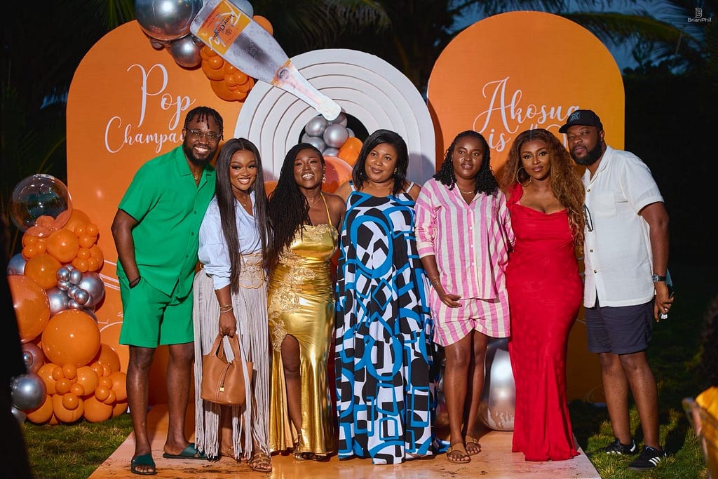 Emmanuel Agbeko Gamor and (some) of the founding class of Faith Montessori School, with actresses Jackie Appiah and Yvonne Okoro