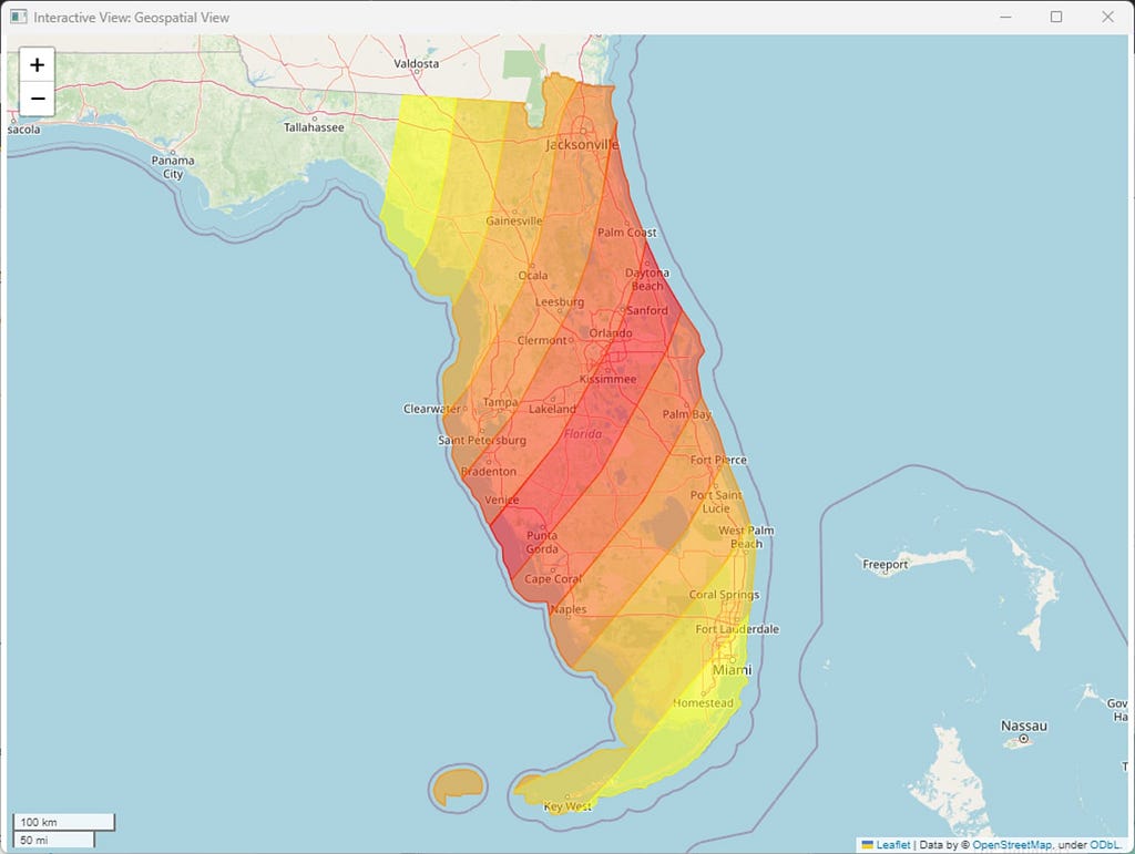 The impact zones of Hurricane Ian in Florida only