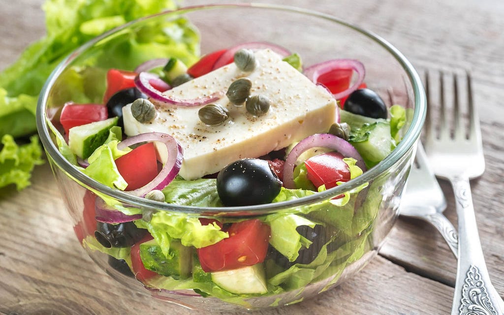 Large bowl of Greek Salad