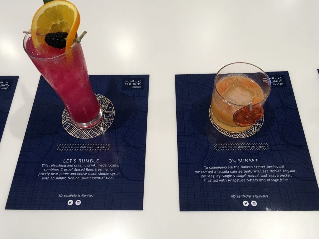 These two cocktails are LA-inspired for the LAX Polaris Lounge