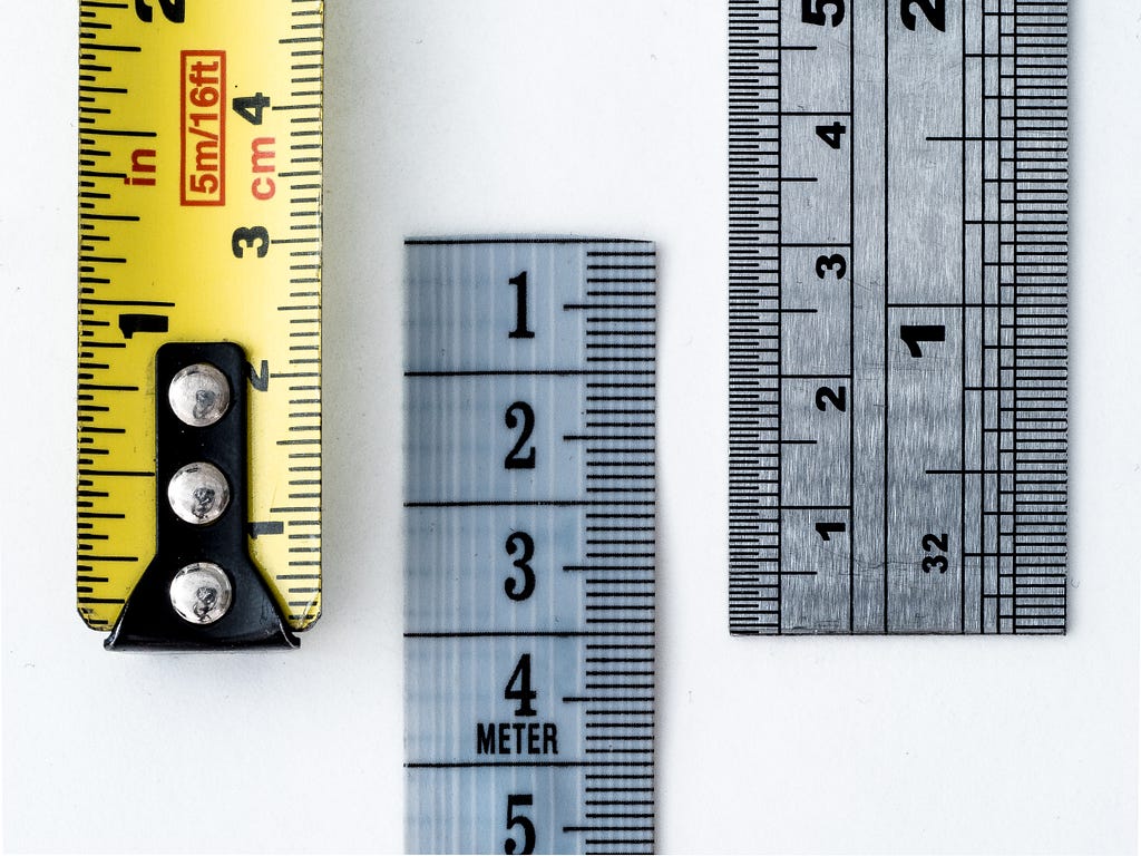A collection of rulers to introduce the idea of measurement