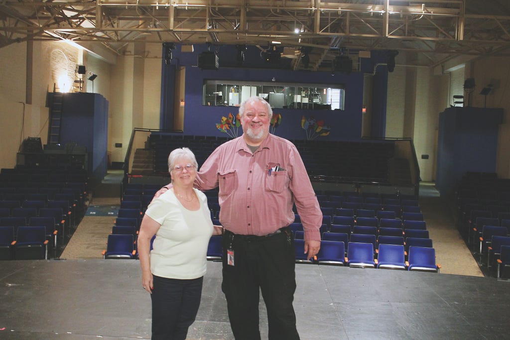 MATT SCHICKLING / WIRE PHOTOS Playwright Gail Cooper smiles with her husband Scott, who plays the part of Mr. Lawrence in the production. 